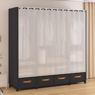 Japanese-Style Simple Fabric Wardrobe for Home Bedroom, Sturdy and Durable, Thickened and Reinforced, Suitable for Rental Apartments and Dormitories, Storage Cabinet Wardrobe
