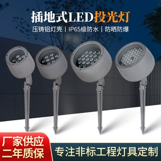 跨境广东厂家定制LED户外投光灯插地式园景装饰灯 墙面投光景观灯