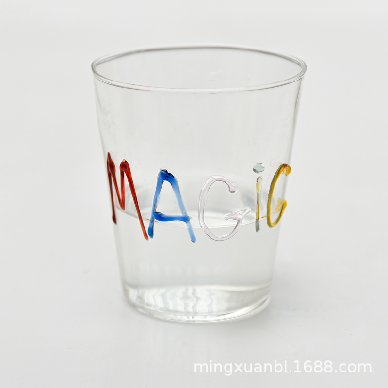 Pintado a mano de letras de colores graffiti vidrio ins borosilicato de vidrio resistente al calor taza de jugo taza de café taza de leche