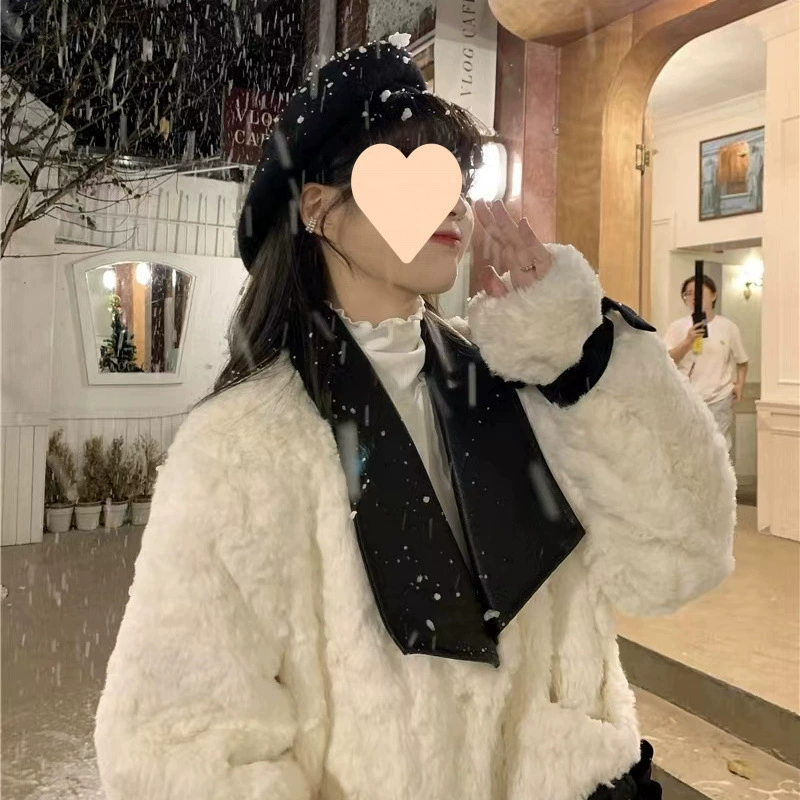 Куртка, демисезон бархатные короткие теплые джинсы, стиль Chanel, премиум, оверсайз