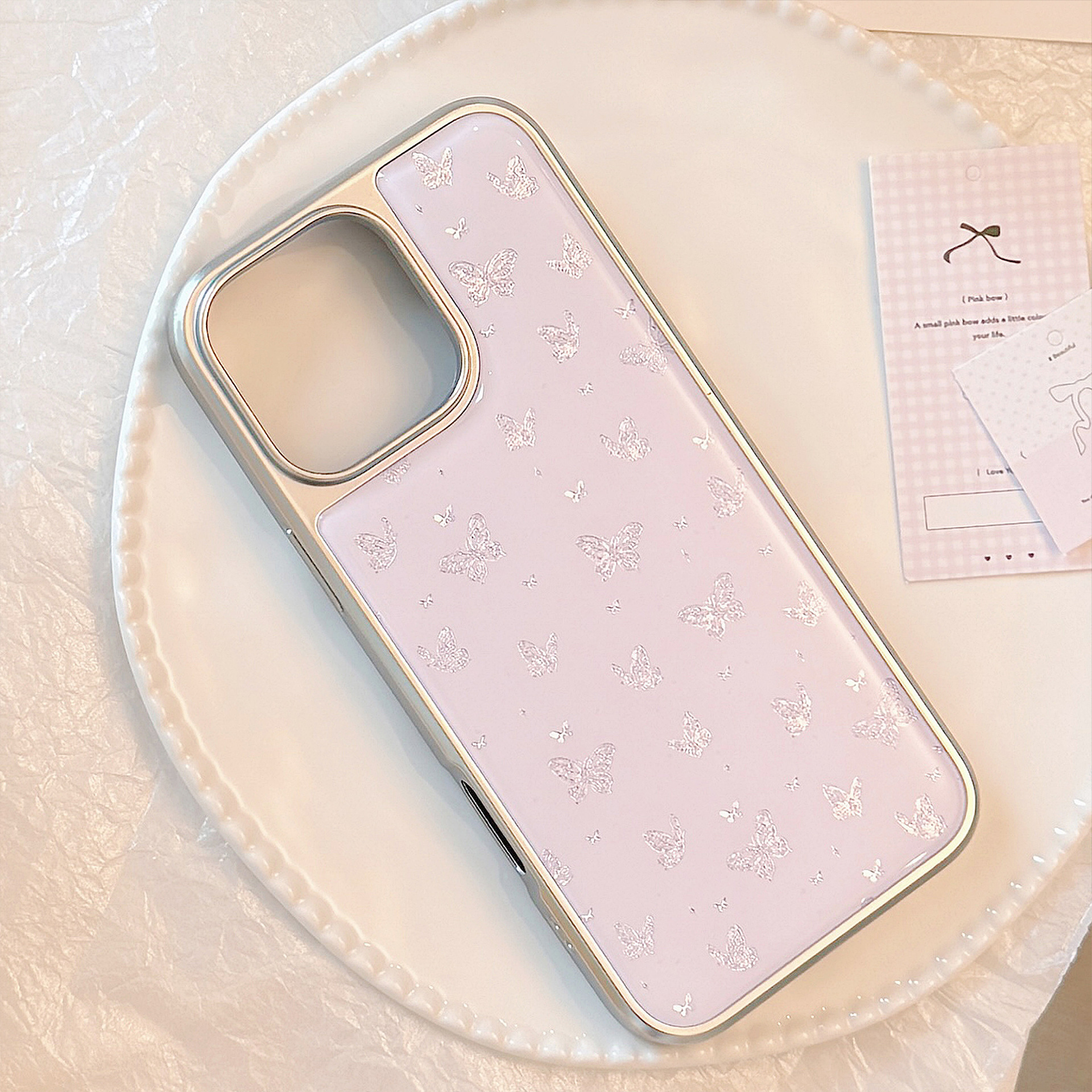 Custodia protettiva a farfalla viola per iphone e huawei_voghion.com