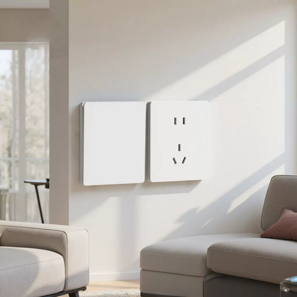 86型暗装墙壁开关插座面板白色超薄家用电源开关单联双控带插座