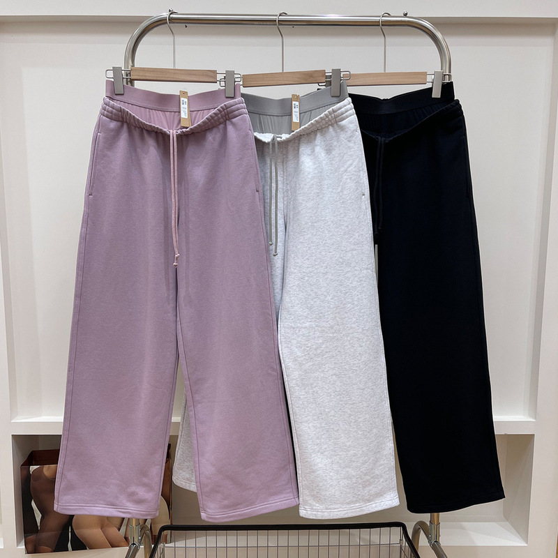 Skims Women's Casual Fashion Double-Waist Sweatpants Kardashian Straight-Leg Pants Slimming Versatile Stylish Long Pants