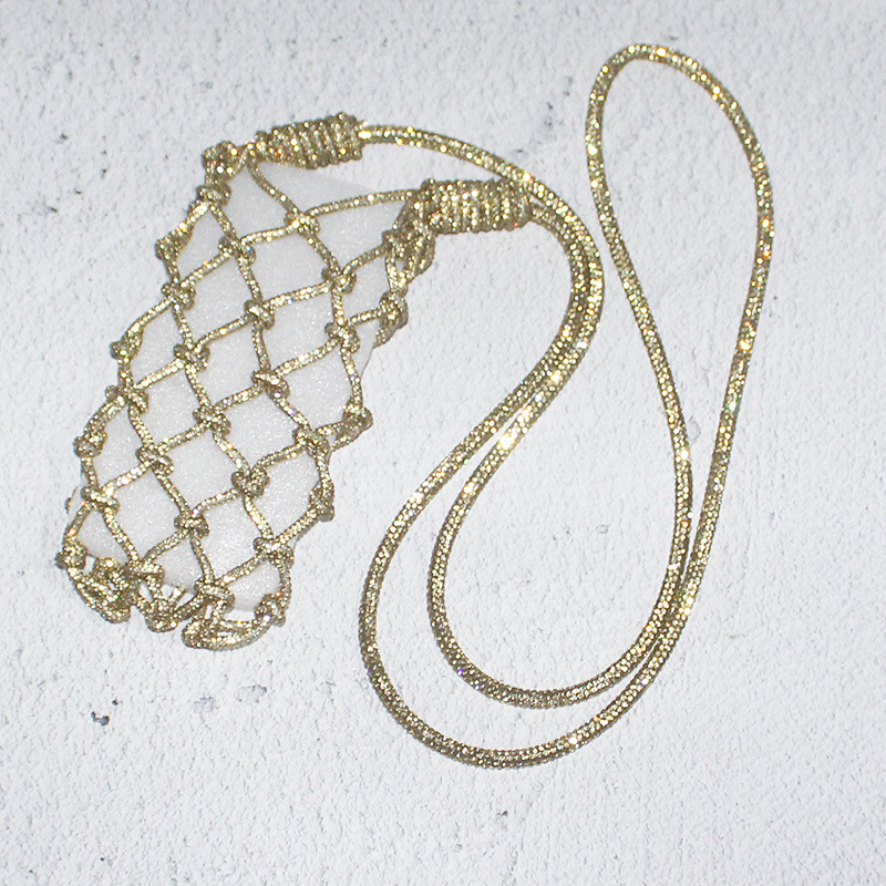Light Luxury Side-Back Phone Lanyard with Rhinestone Chain, Fashionable Double-Ring Bead Chain, High-End Shiny Phone Chain