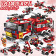 City fire truck building blocks small particles educational toys compatible with Lego Mindy C025 fit Rescue 8 in 1 car