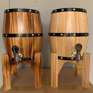 European-Style Pure Solid Oak Wine Barrel Liner Stainless Steel Beer Gun Tsingtao Beer Wine Dispenser Rack