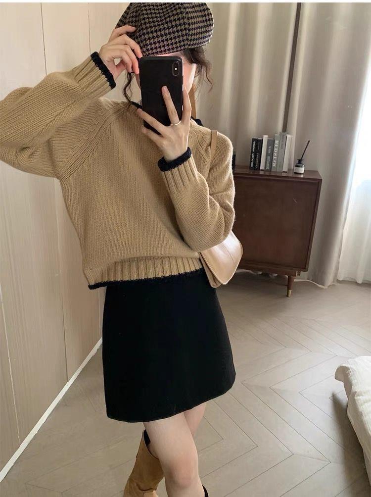 ng2510292 Pear-shaped Body A-line Women, High-waisted Pencil Skirt, Suitable For Petite Figures, Spring And Autumn, Slimming Black_ecoleips.com