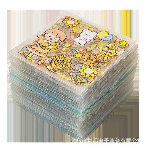 100 unique bulk cartoon PET waterproof sticker decoration materials for journals and sticker papers