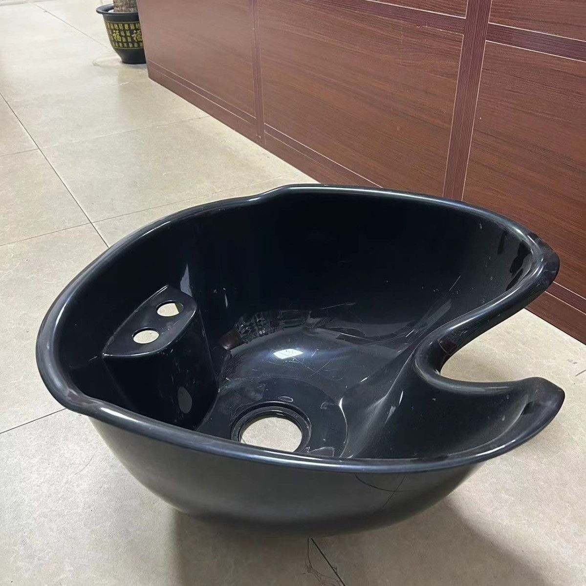 直销卫浴配件塑料洗头盆 独立洗头座冲水盆带龙头花洒水管去水器