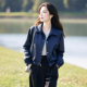 Blue Lasel Coat Women's Spring and Autumn Casual Slim Western Style Top 2025 New Popular Explosions Early Spring Jacket