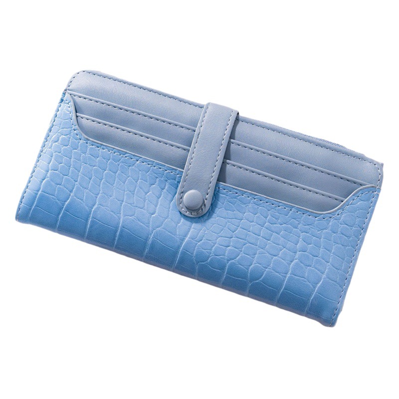 Cartera larga para mujer con textura cocodrilo