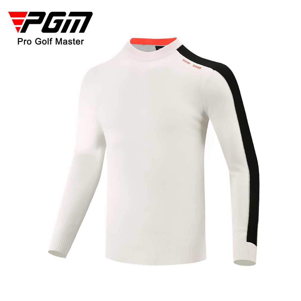 Áo len nam dài tay PGM cổ lọ mùa thu đông, chất len pha ấm áp — YF428-Đen, YF428-màu trắng