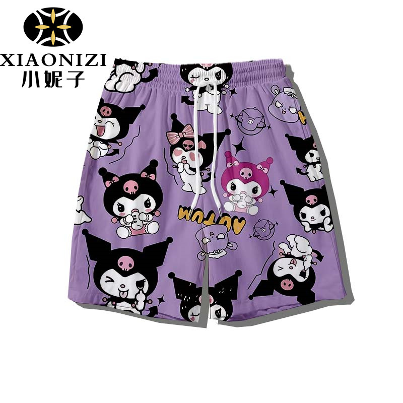 Kuromi Kuromi Shorts Men's Basketball Pants Cute Couple Same Style Home Pants Quick-drying Straight Casual Outer Wear