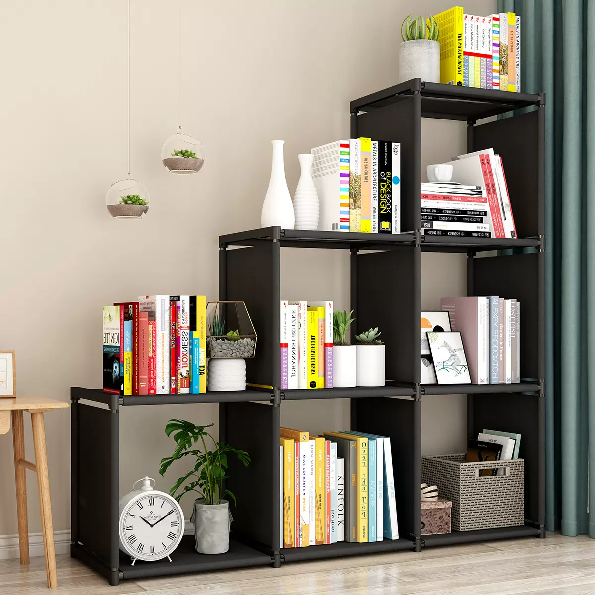 跨境简易落地儿童学生组合收纳柜子省空间多层家用存储置物书架子