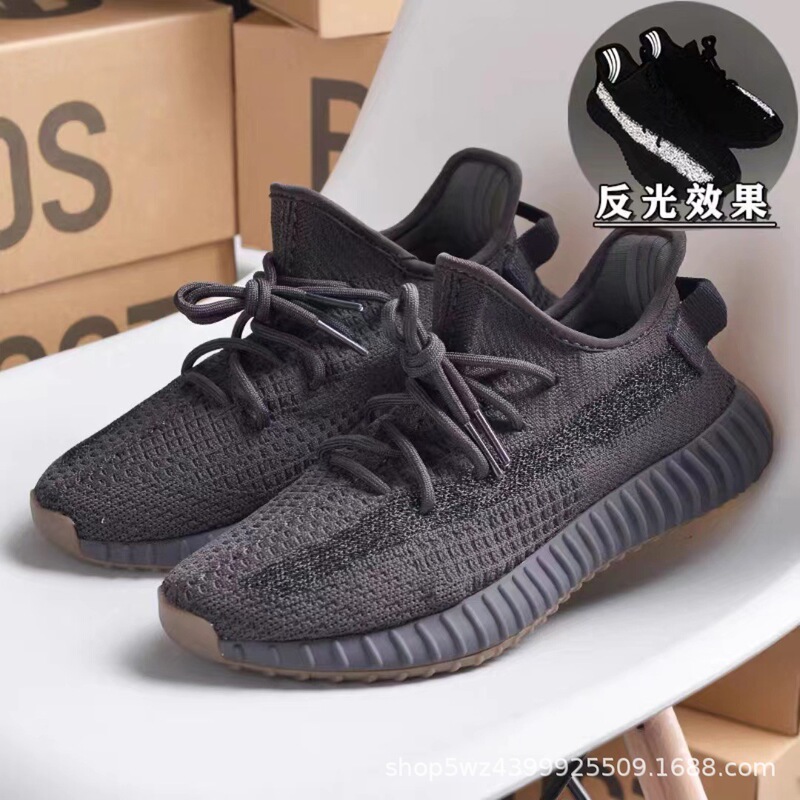 Fashion Coconut Shoes Men's and Women's 350 Black Raw Rubber Soft Sole Breathable Mesh Shoes Putian sneaker Casual Shoes