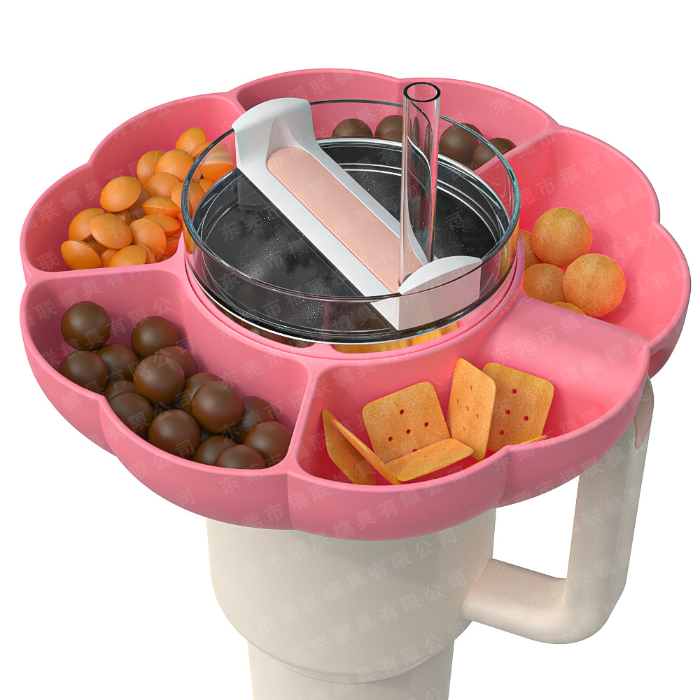 Plato de aperitivos de silicona caliente transfronterizo adecuado para Stanley Cup 40oz portavasos de aperitivos reutilizables