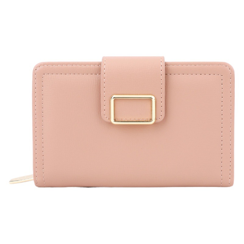 Telian nuevo multi-funcional de color sólido de la PU de las mujeres billetera corta estilo coreano transfronteriza embrague billetera al por mayor