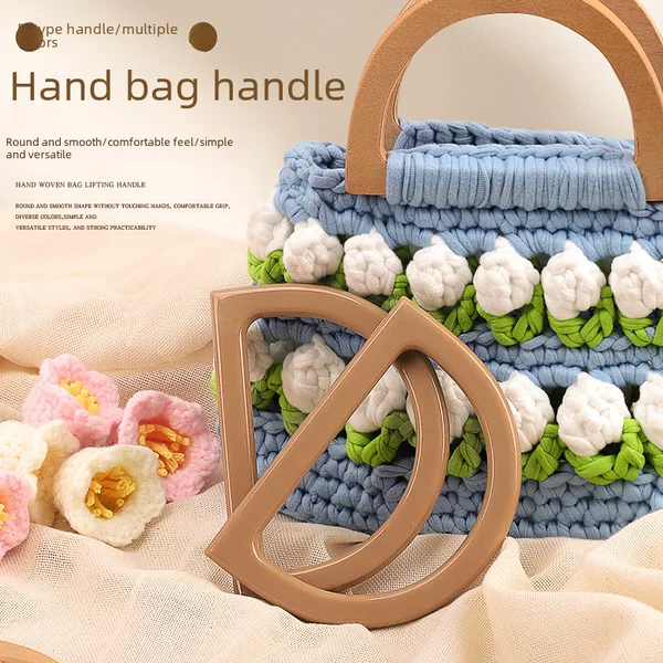 Factory Direct Sales of Wooden D-Shaped Handles for Fashionable Bags, Suitcase Accessories, DIY Cosmetic Bags, and Semi-Circular Handles