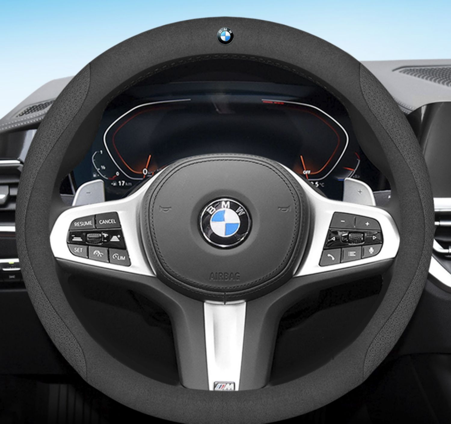 Suitable for BMW steering wheel cover suede new 5 series 3 series 4 series 1 series X1X2X3X4X5X6 handle cover four seasons cross-border
