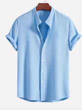 N 44528 Men's Solid Color Short Sleeve Shirt ��ɫ��ʿ����