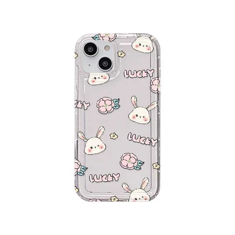 Совместимый кролик, чехол для телефона с рисунком цветов, для iphone 12, ручной работы