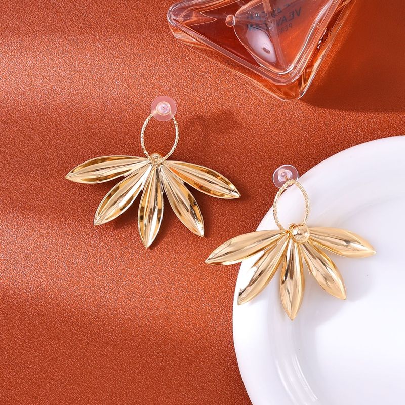 众兴14K金保色轻奢花朵耳钉不锈钢耳环南美款式耳环1件套earrings|undefined
