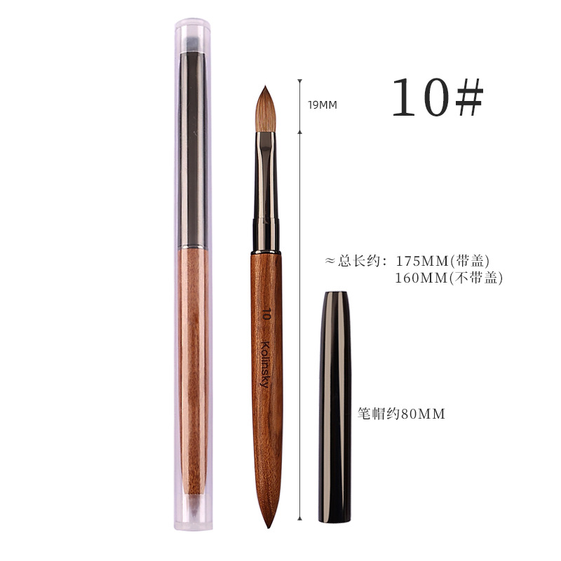 Amazon sándalo de visón de uñas de arte pluma de cristal Kolinsky extensión del arte del clavo de cristal cepillo de talla personalización