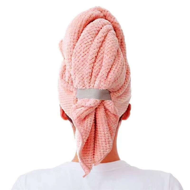 Serviette à cheveux en polaire corail pour cheveux longs séchage_voghion.com