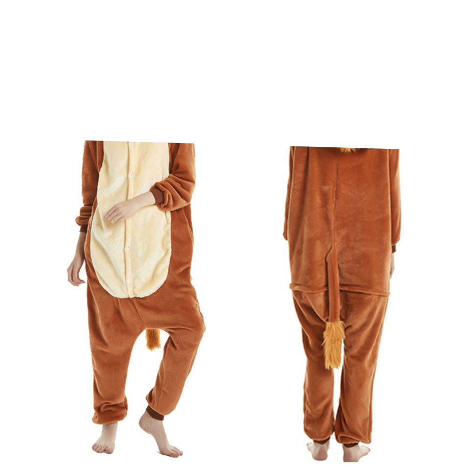 Transfronteriza de dibujos animados de una sola pieza pijamas de franela animal de invierno engrosada transfronteriza dinosaurio Tianma Tigre unicornio