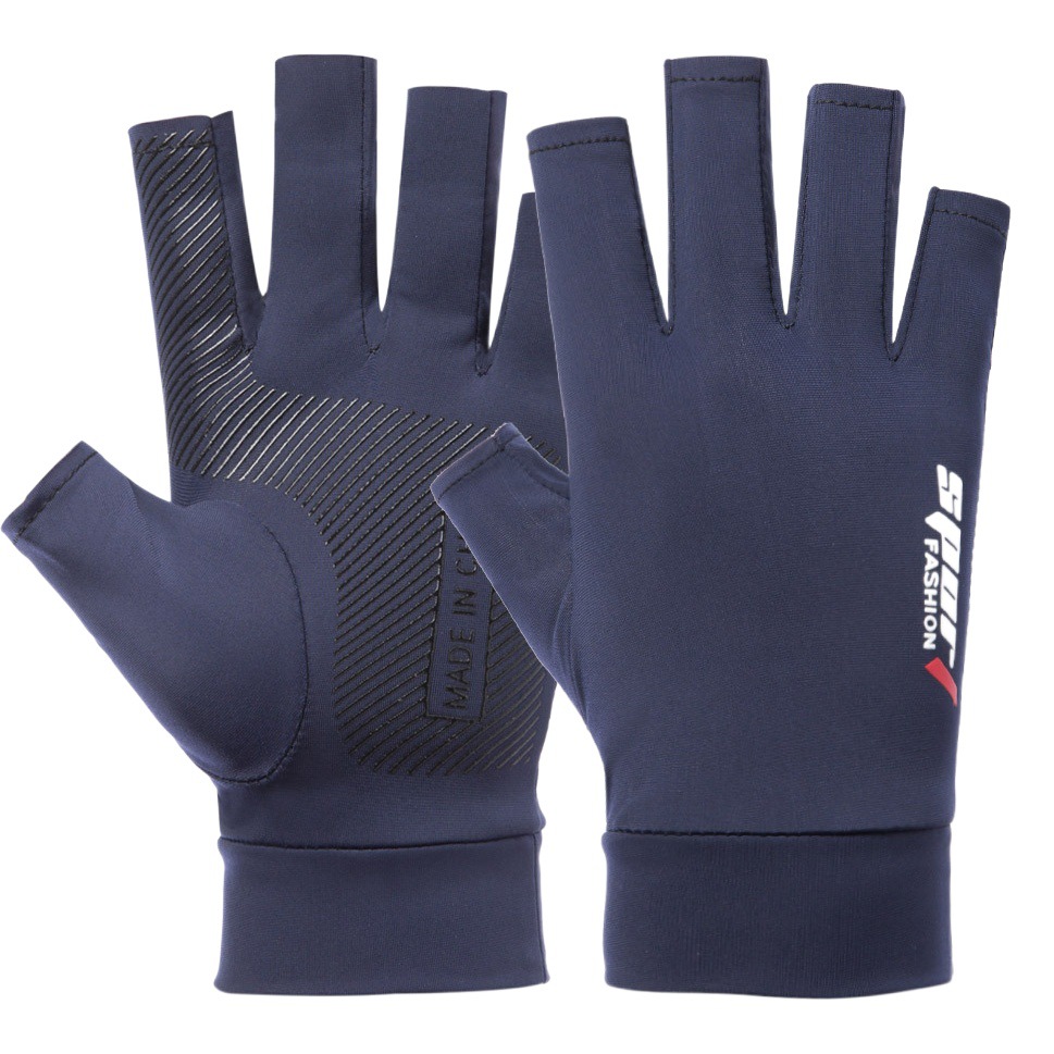 Guantes de protección solar delgada nueva primavera y verano hombres y mujeres deportes al aire libre protección solar medio dedo pesca guantes de pantalla táctil