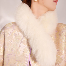 2026秋冬新款女装国风新中式时尚高端设计狐狸毛保暖毛领 MX072