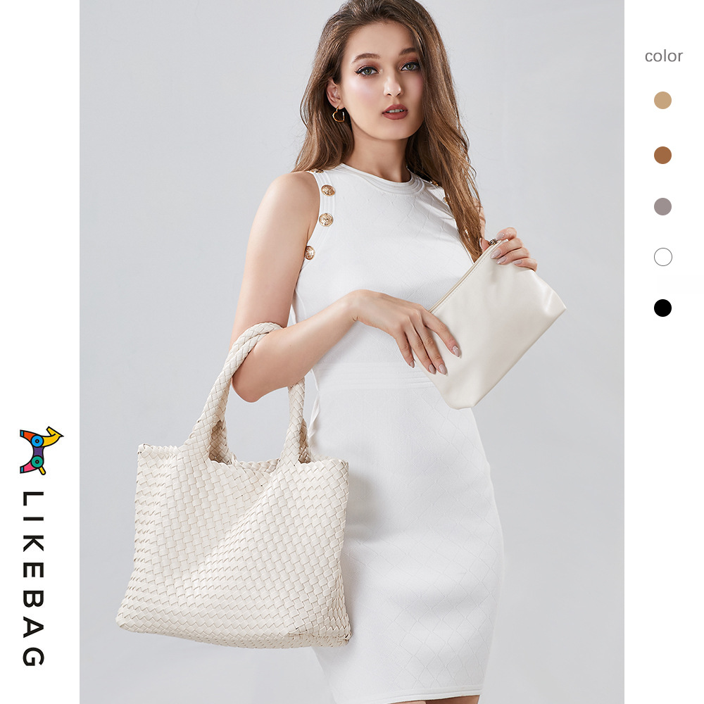 Tragetasche, neue hochwertige, rein handgewebte Verbundtasche, Umhängetasche mit extragroßem Fassungsvermögen, schlichte und modische Tasche._voghion.com