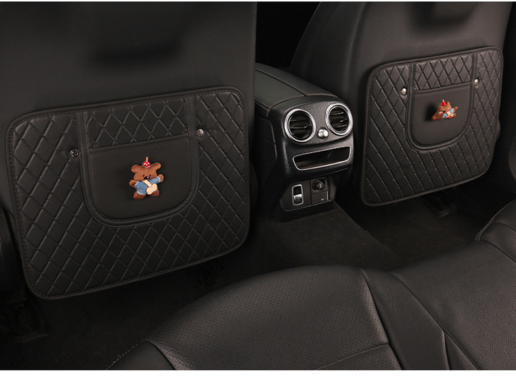 Women's Cute Cartoon Car Seat Back Anti-Kick Pad Car Seat Back Anti-Stain Pad Rear Children's Anti-Scratch Pad