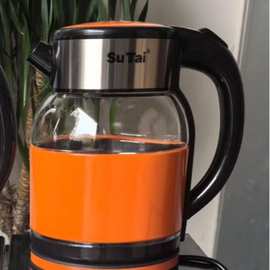 外贸跨境Electric Kettle出口烧水壶1.8高硼硅玻璃电热水壶 欧规