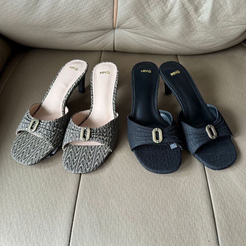 Spain's New Summer High-Heeled Open-Toe Buckle-Decorated Outer Wear Versatile Casual Women's Slippers in 2025