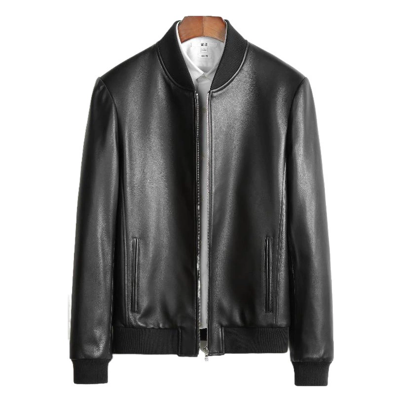 L57A01 Haining куртка из натуральной кожи мужская куртка из козьей кожи бейсбольная форма модная простая куртка P380
