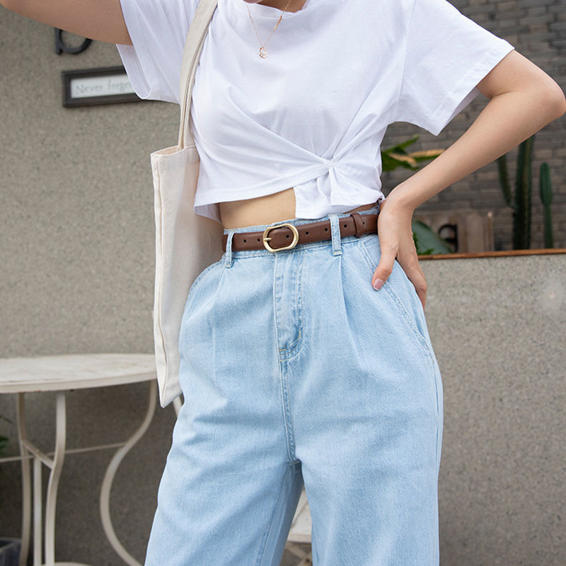 Nuevo cinturón de las mujeres retro slim fit moda todo partido vestido jeans casual pin hebilla cinturón decorativo