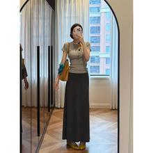 薄款短袖冰丝针织衫女夏季2025修身显瘦娃娃领短款上衣韩版修身潮