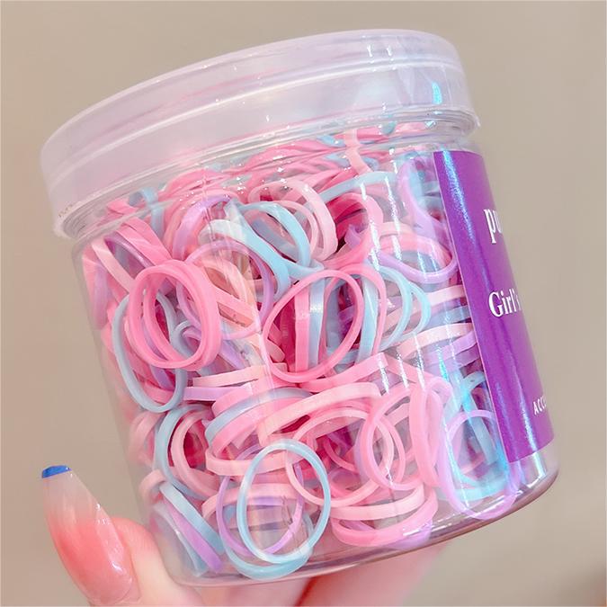 500 tiras de goma enlatadas de 2cm para niños una vez tirando de la cuerda de la cabeza para bebés elásticos bonos toques de cabello