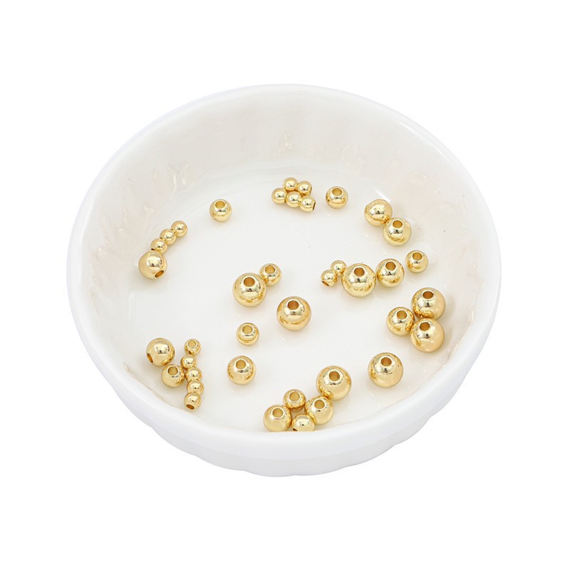Copper Material 100 PCS/Package 50 PCS/Package Diameter 6 Mm Hole 1~1.9mm Copper Round DIY Jewelry Accessories Beads
