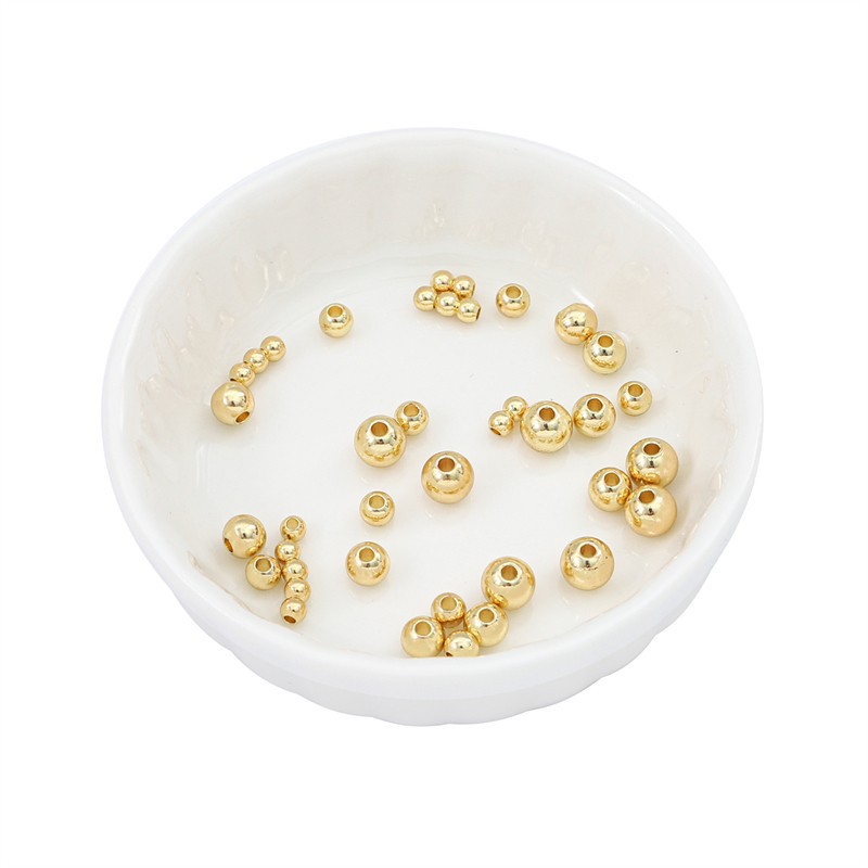 100 PCS/Package 50 PCS/Package Diameter 6 Mm Hole 1~1.9mm Copper Round Beads display picture 5