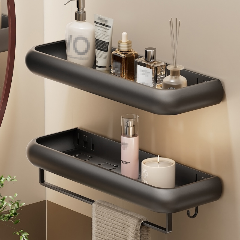 Bathroom Storage Rack Without Punching Gun Gray High-Value Wall-Mounted Bathroom Sink Toilet Toilet Storage Shelf