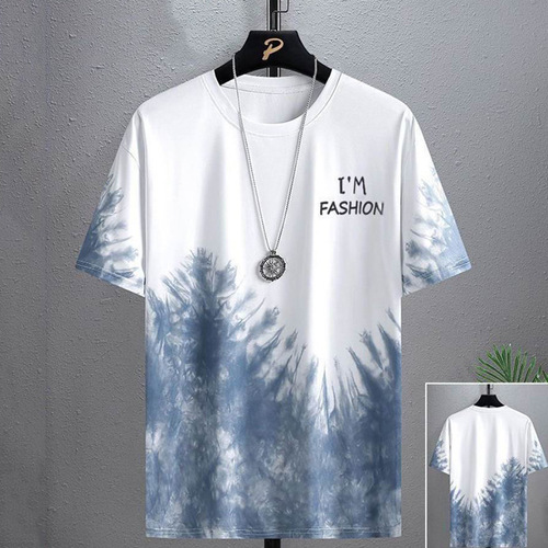 Summer Men's Fashion New Trend Streetwear Ice Silk Short Sleeve Ins Casual Summer Versatile Youth Men Loose T-Shirt
