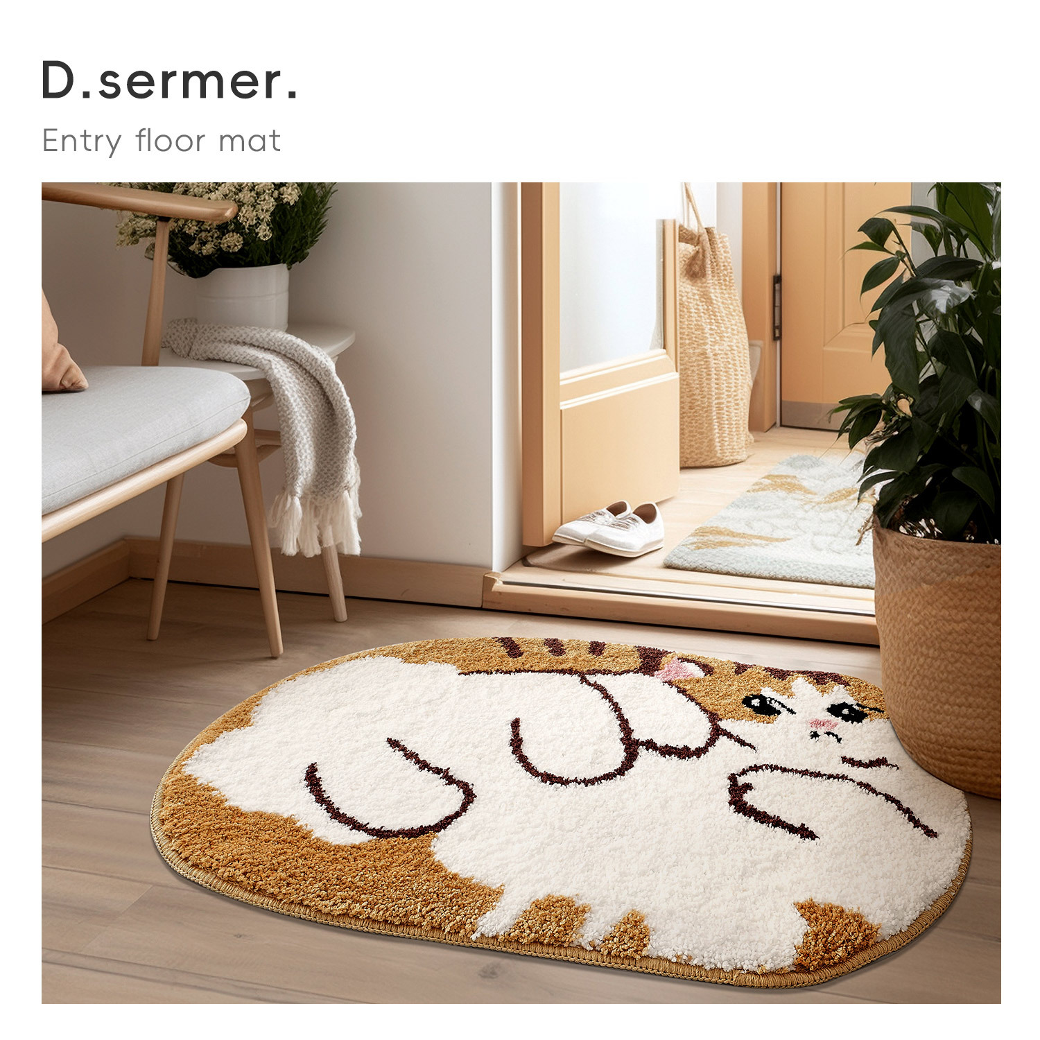 Fuente de fábrica de dibujos animados alfombra antideslizante puerta de entrada alfombra de puerta sucia alfombra alfombra de baño alfombra doméstica alfombra de floquete