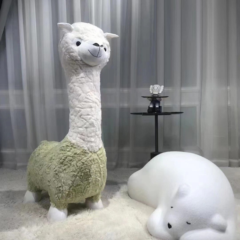 Factory direct sales creative alpaca animal children's room living room doll floor stool decorative ornaments doll internet celebrity model
