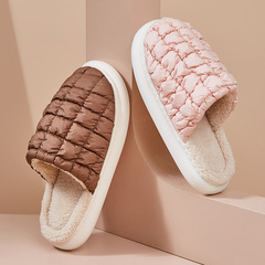 2023 New Autumn/Winter Cotton Slippers Women's Warm Waterproof Couple Indoor Fleece Footfeel Slippers Home Bulk