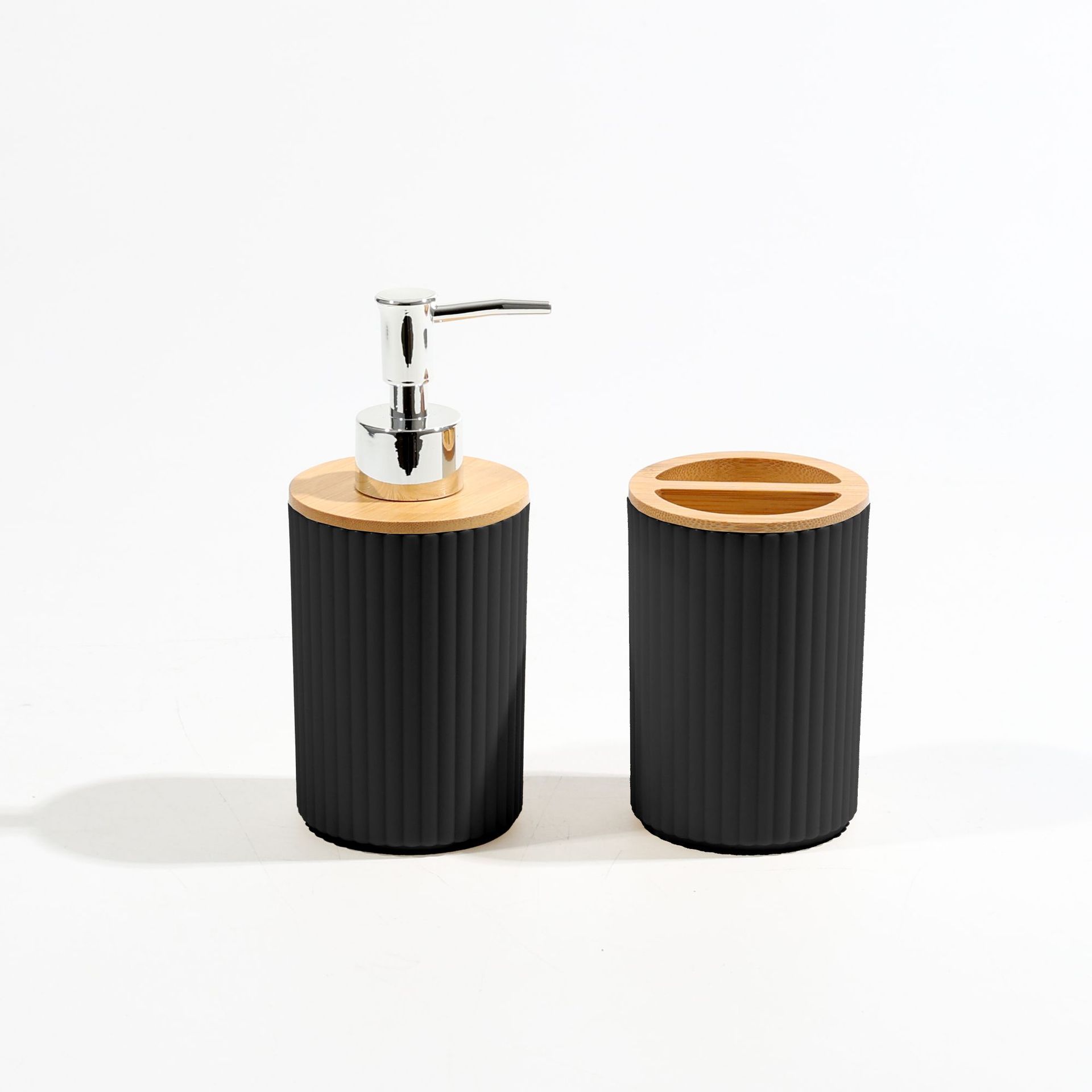 Juego de Accesorios de Baño de 2 Piezas, Plástico, Textura Rayada, para Baño