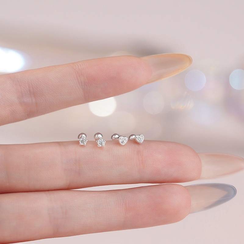 Hypoallergenic Sleep Stud Earrings In Titanium With Flat Backs_voghion.com