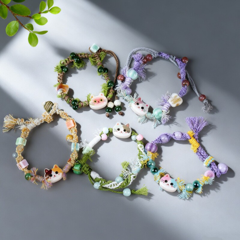 Original Design Ceramic Bracelet Heavy Craftsmanship Braided Rope Series Simple Sweet Versatile Student Couple Gift Ceramic Braided Rope