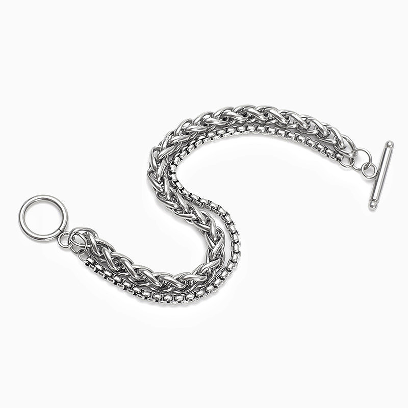 Hip-Hop Geometric Titanium Steel Plating Bracelets